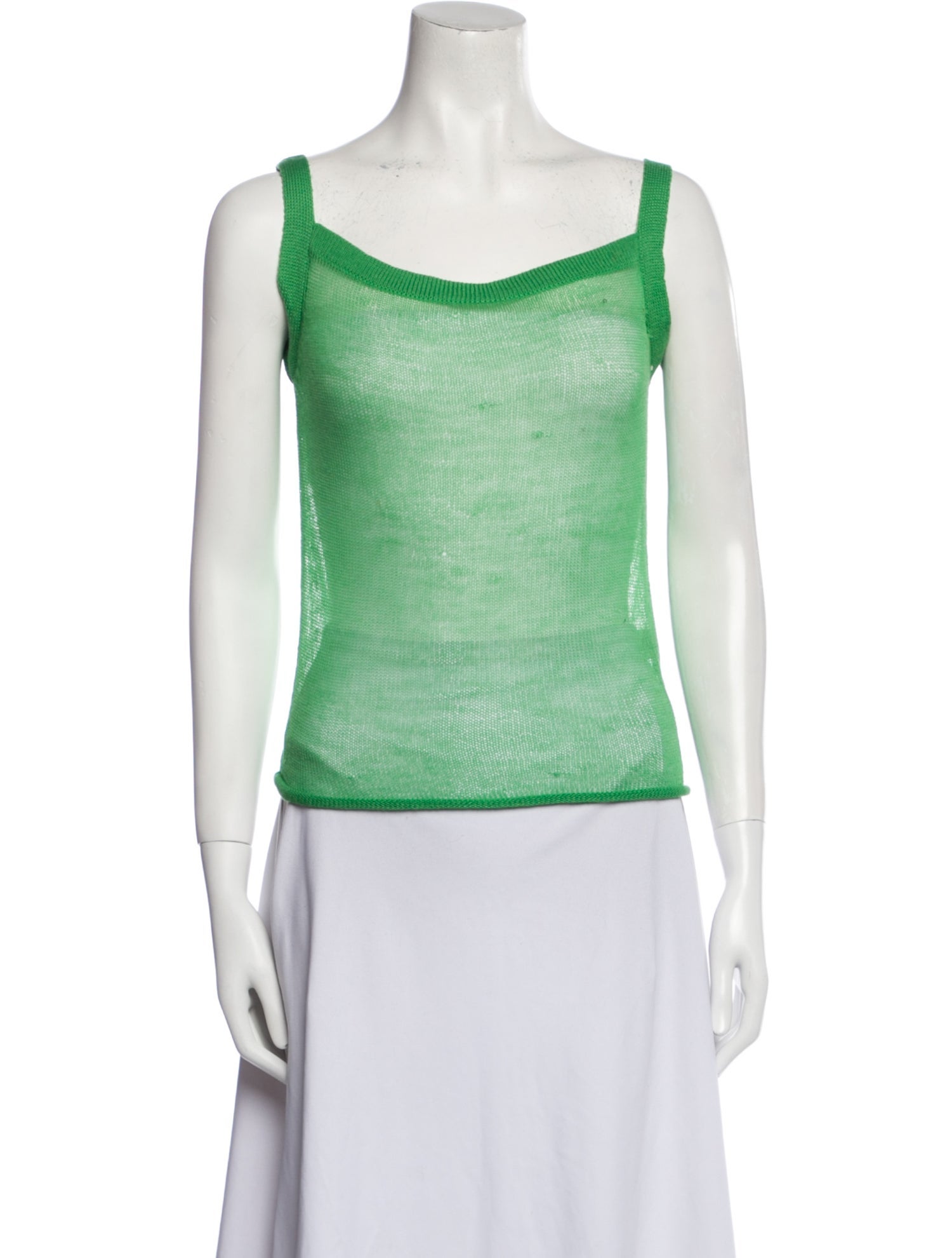 The Elder Statesman Cashmere Square Neckline Top