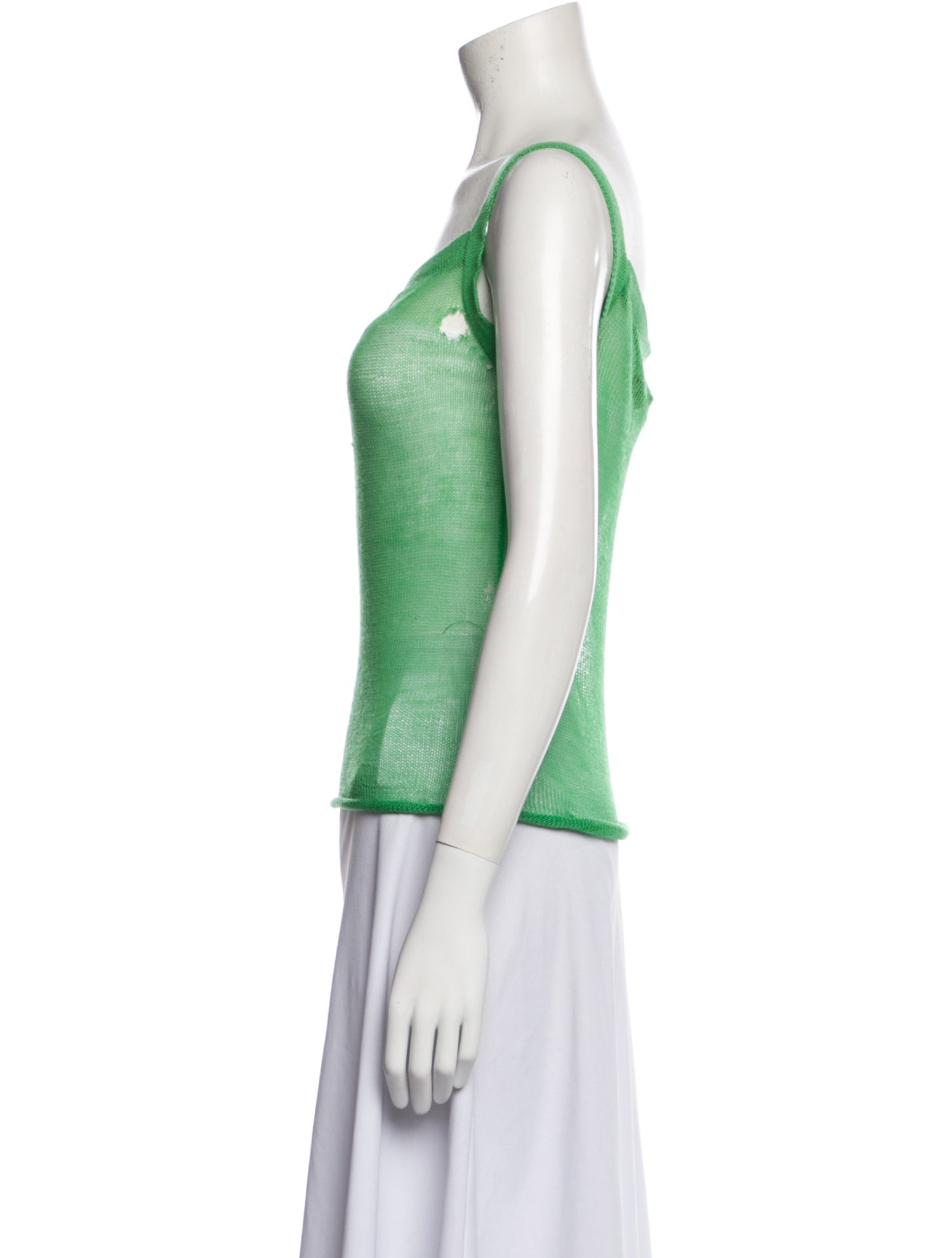 The Elder Statesman Cashmere Square Neckline Top