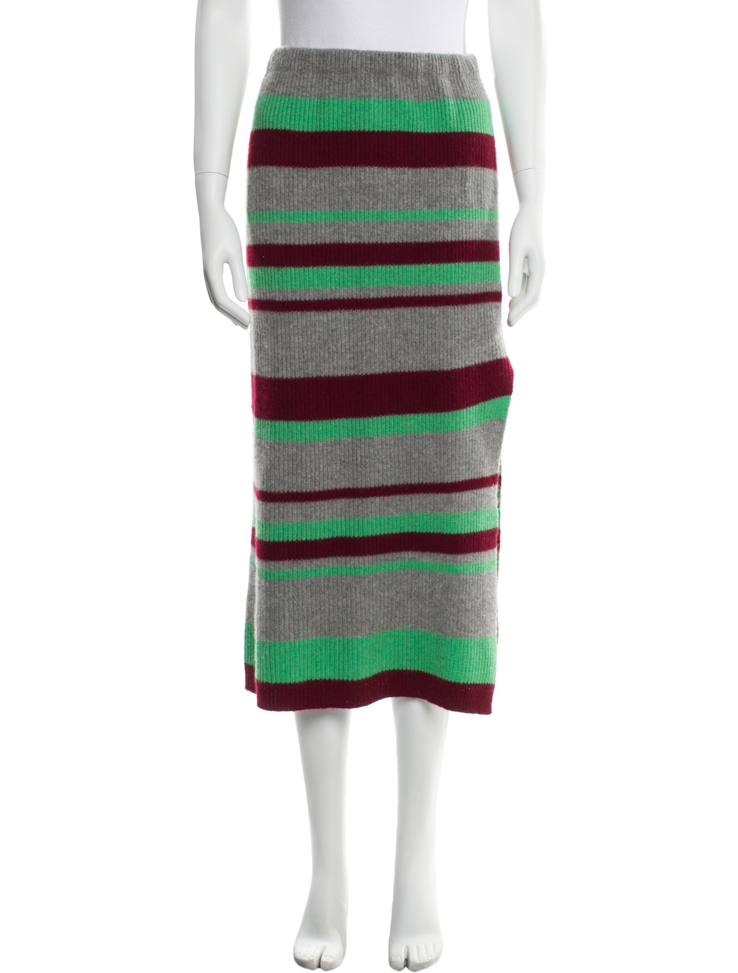 The Elder Statesman Cashmere Midi Length Skirt