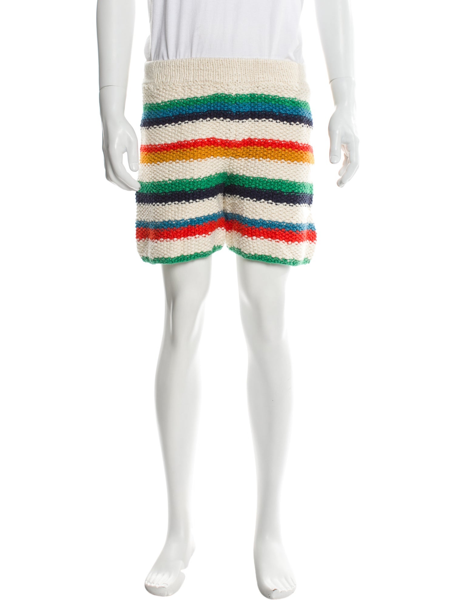 The Elder Statesman Striped Jogger Shorts