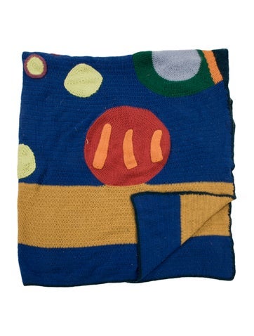 The Elder Statesman Throws Cashmere Crochet Mixer Throw Blanket