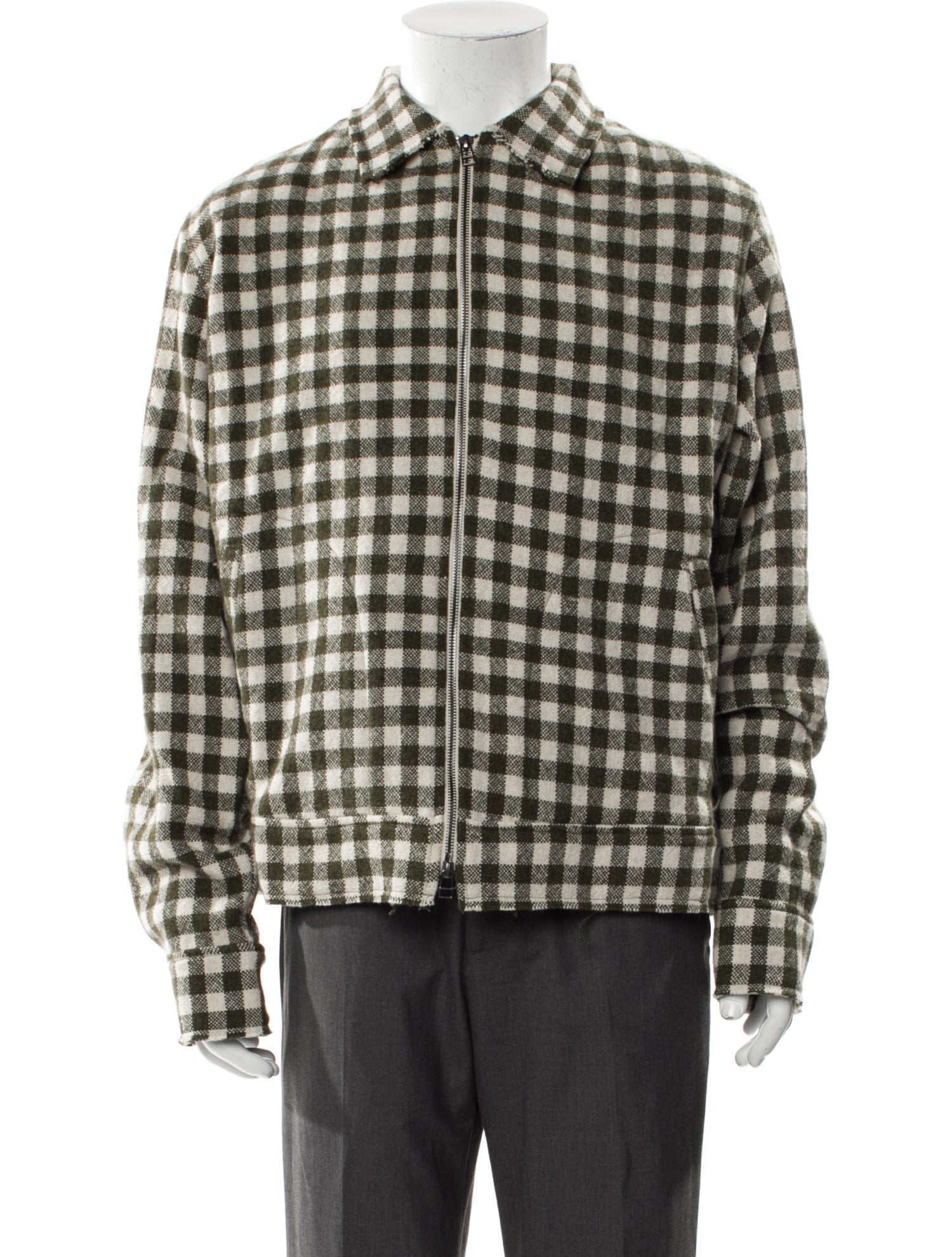 The Elder Statesman Cashmere Plaid Print Trucker Jacket w/ Tags