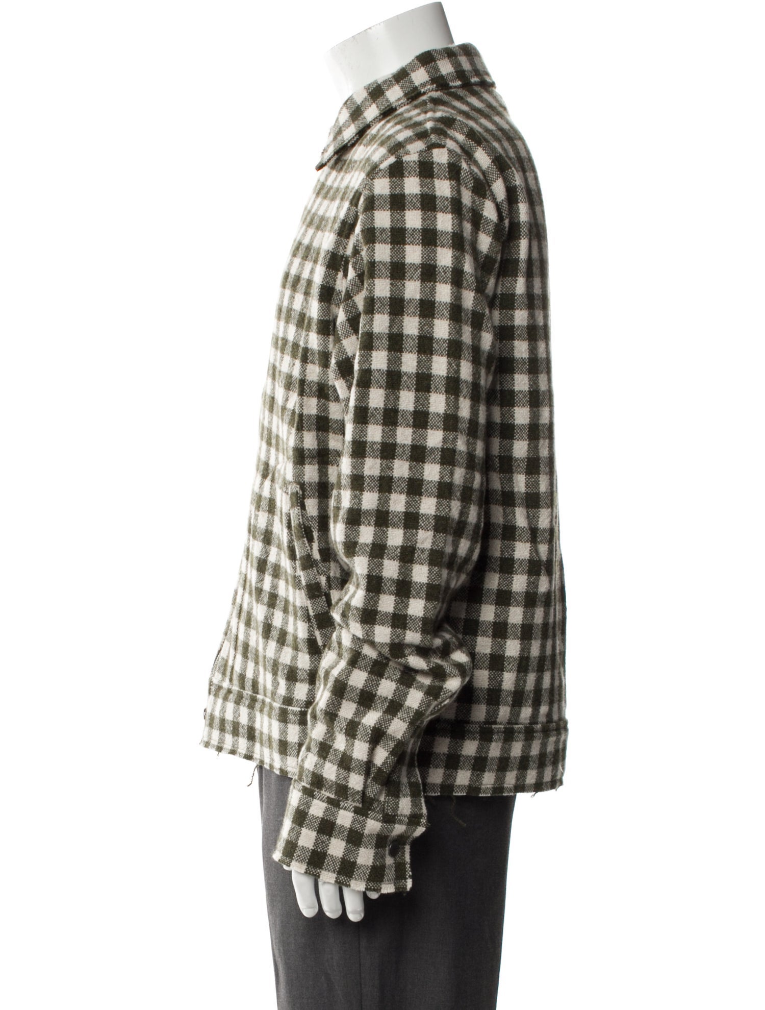 The Elder Statesman Cashmere Plaid Print Trucker Jacket w/ Tags