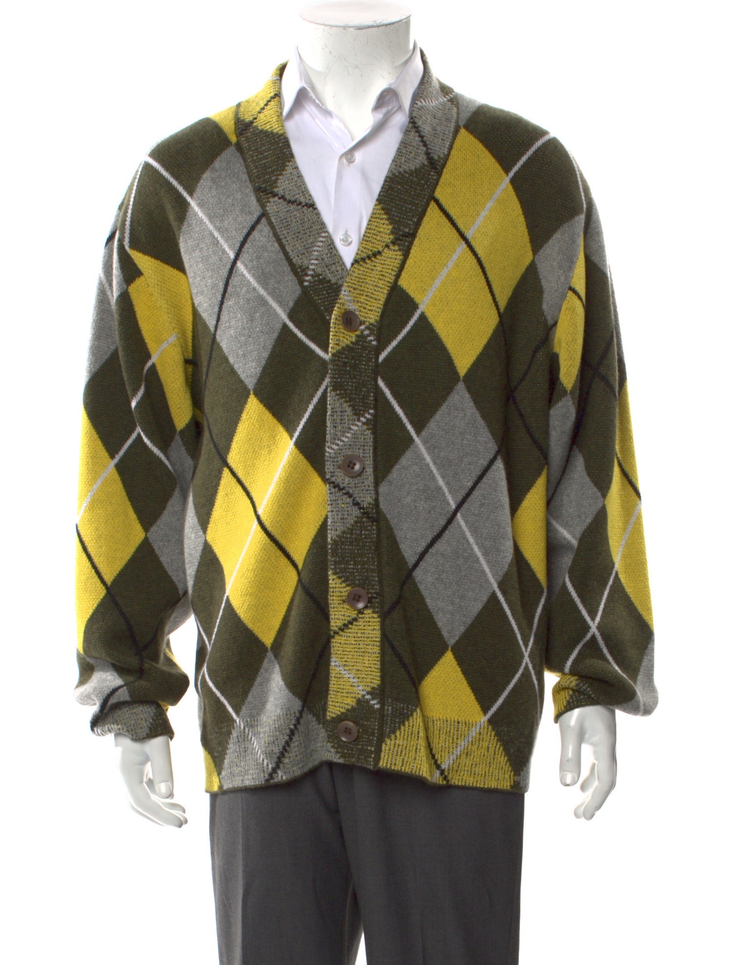 The Elder Statesman Cashmere Plaid Print Cardigan w/ Tags