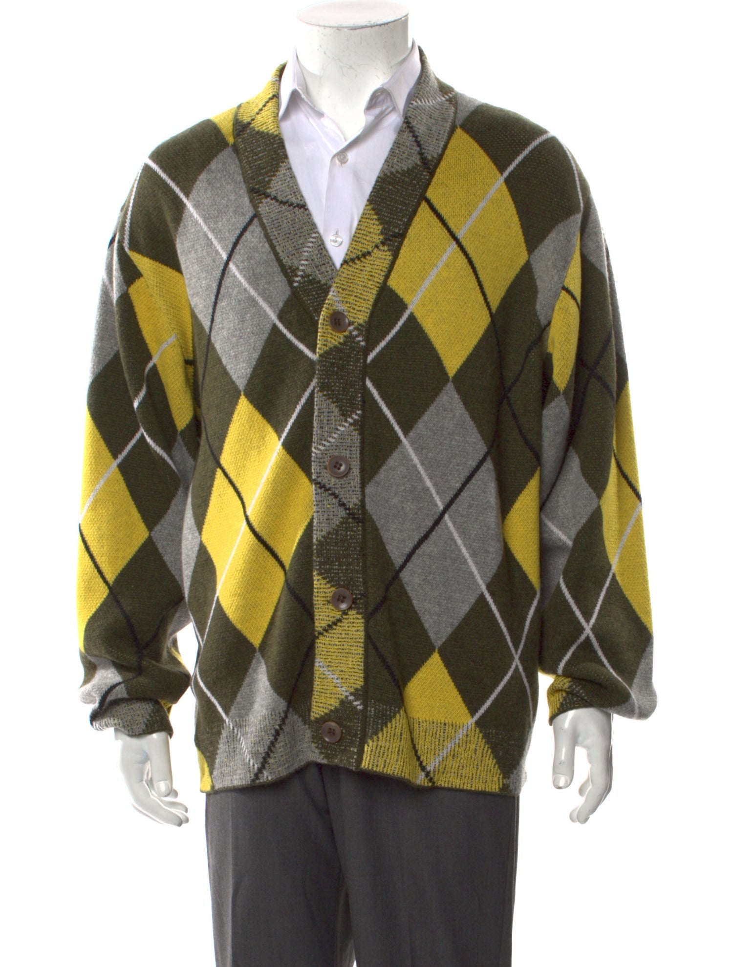 The Elder Statesman Cashmere Plaid Print Cardigan w/ Tags