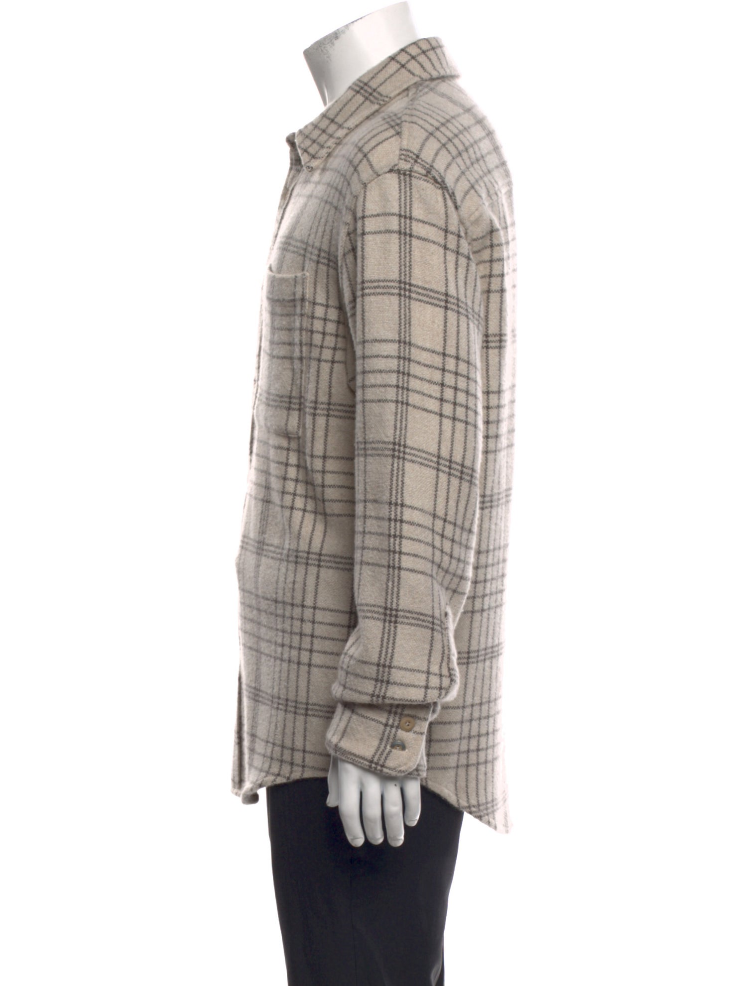 The Elder Statesman Cashmere Plaid Print Shirt