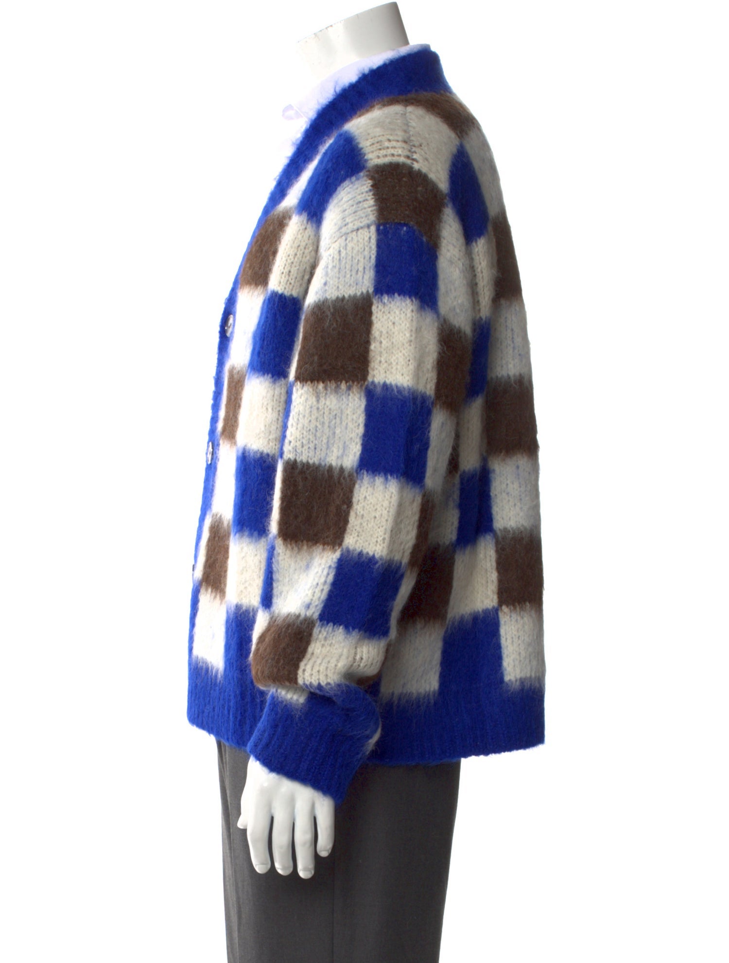 The Elder Statesman Alpaca Plaid Print Cardigan