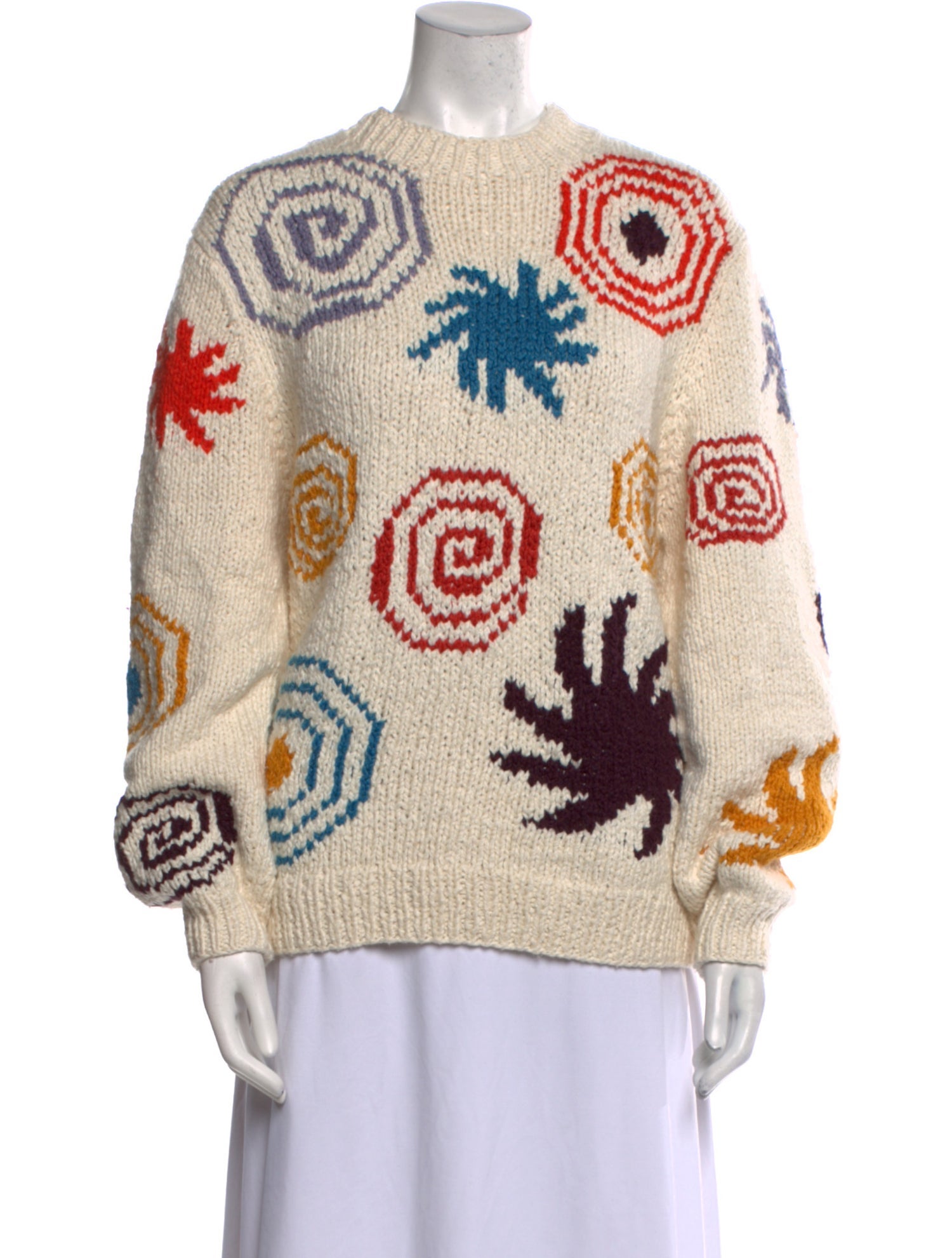 The Elder Statesman Printed Crew Neck Sweater