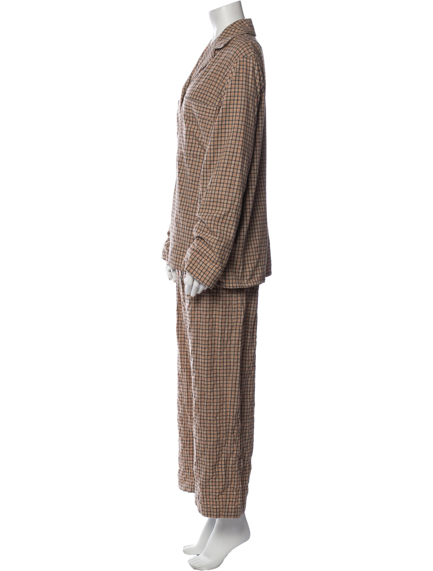 The Elder Statesman Plaid Print Pant Set