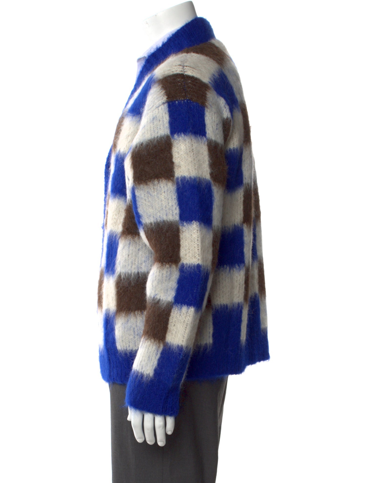 The Elder Statesman Alpaca Plaid Print Cardigan w/ Tags