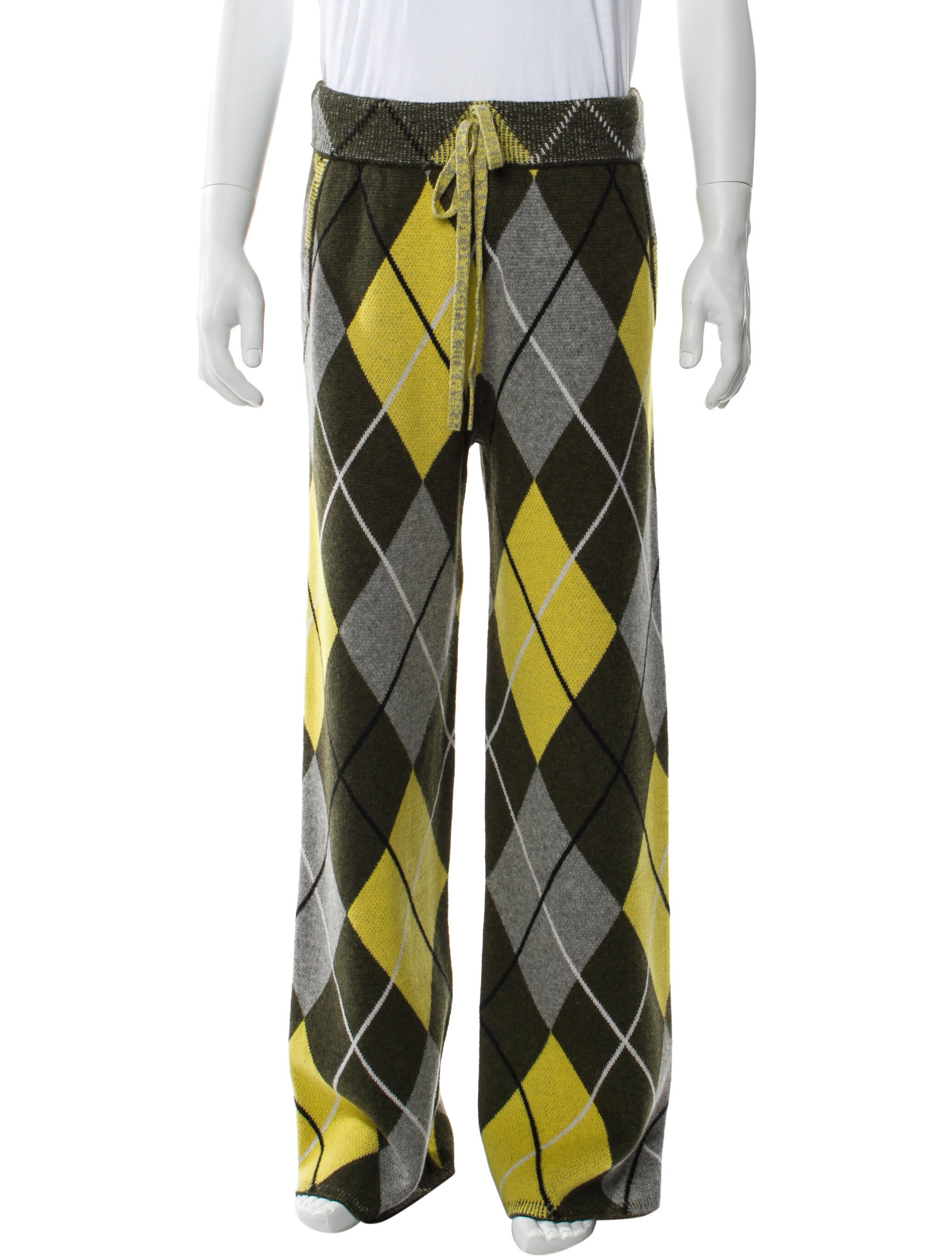 The Elder Statesman Cashmere Plaid Print Lounge Bottoms w/ Tags