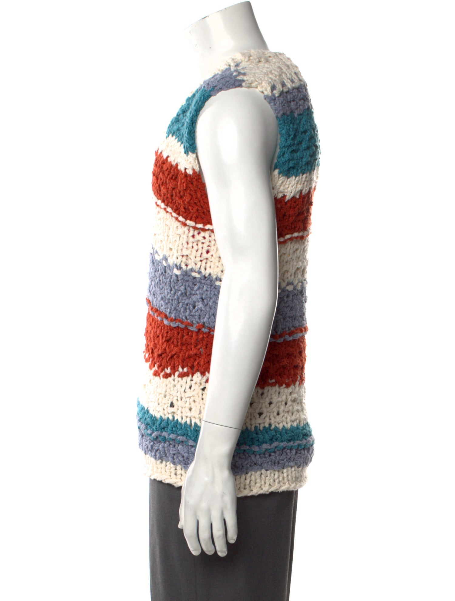 The Elder Statesman Striped V-Neck Sweater Vest w/ Tags
