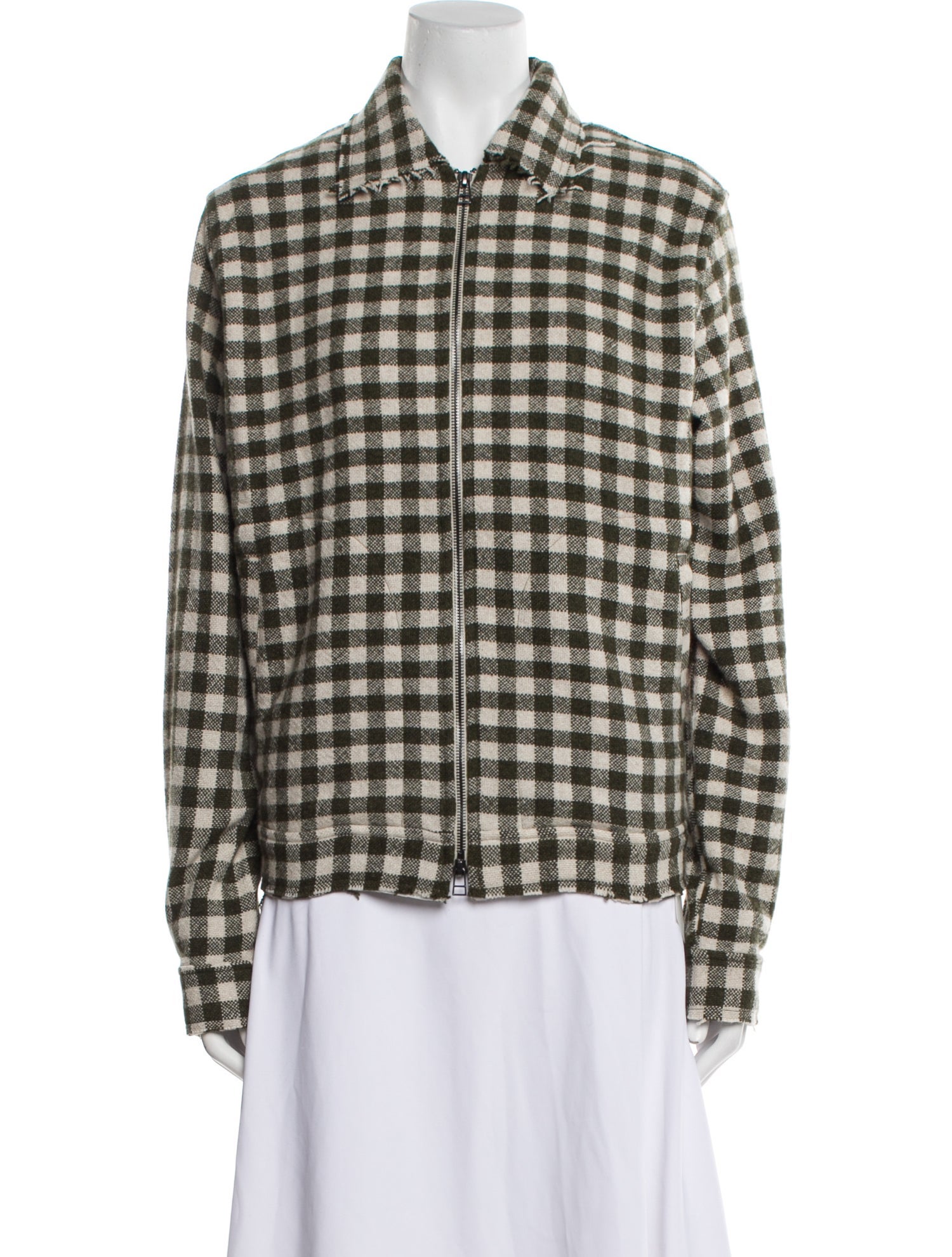 The Elder Statesman Cashmere Plaid Print Blazer