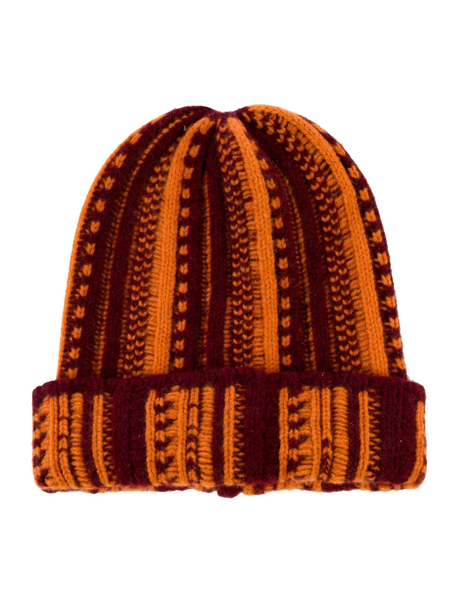 The Elder Statesman Orange patterned beanie