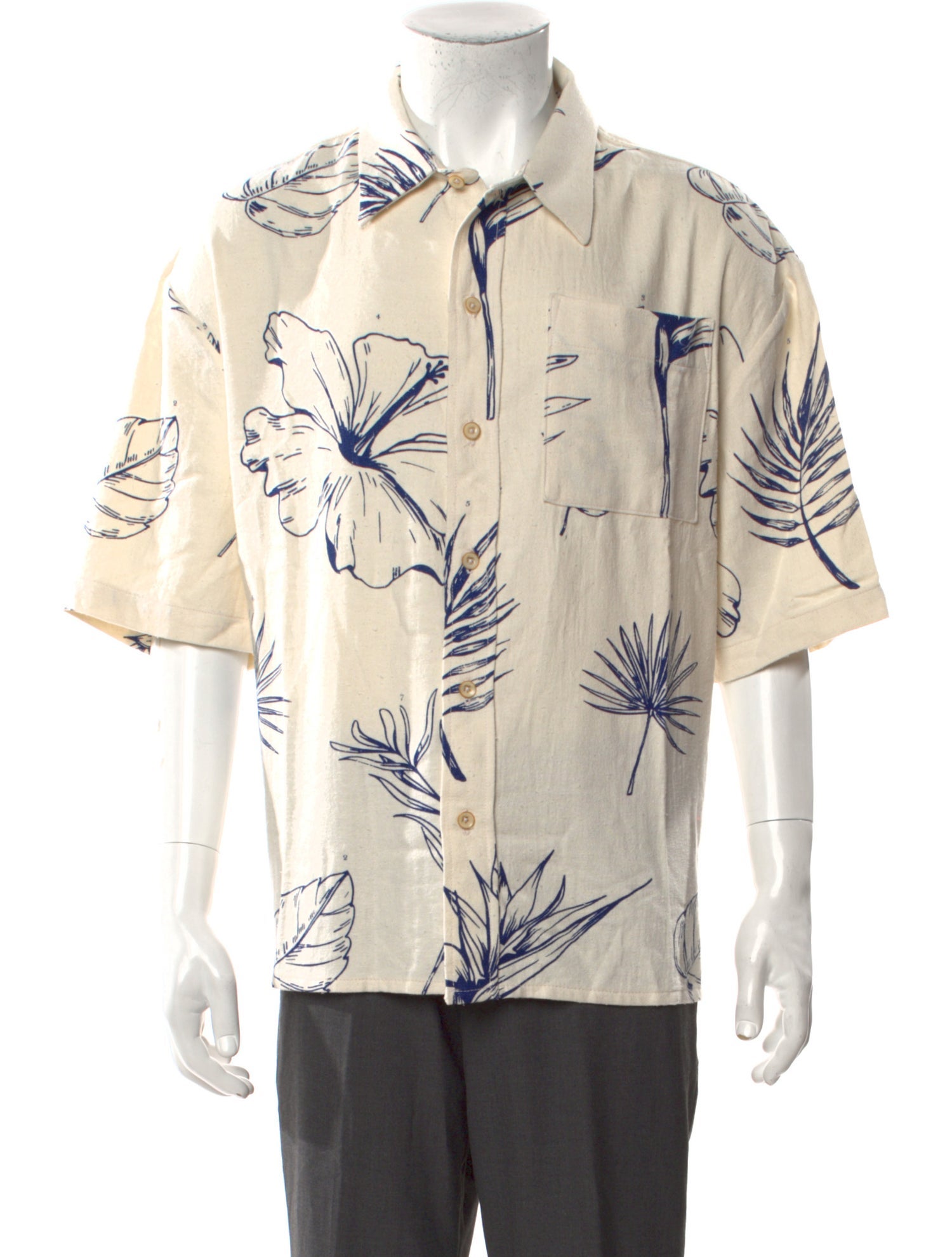 The Elder Statesman Floral Print Short Sleeve Shirt w/ Tags