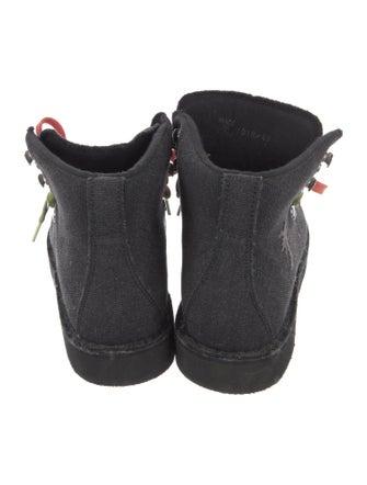 The Elder Statesman Canvas Lace-Up Boots