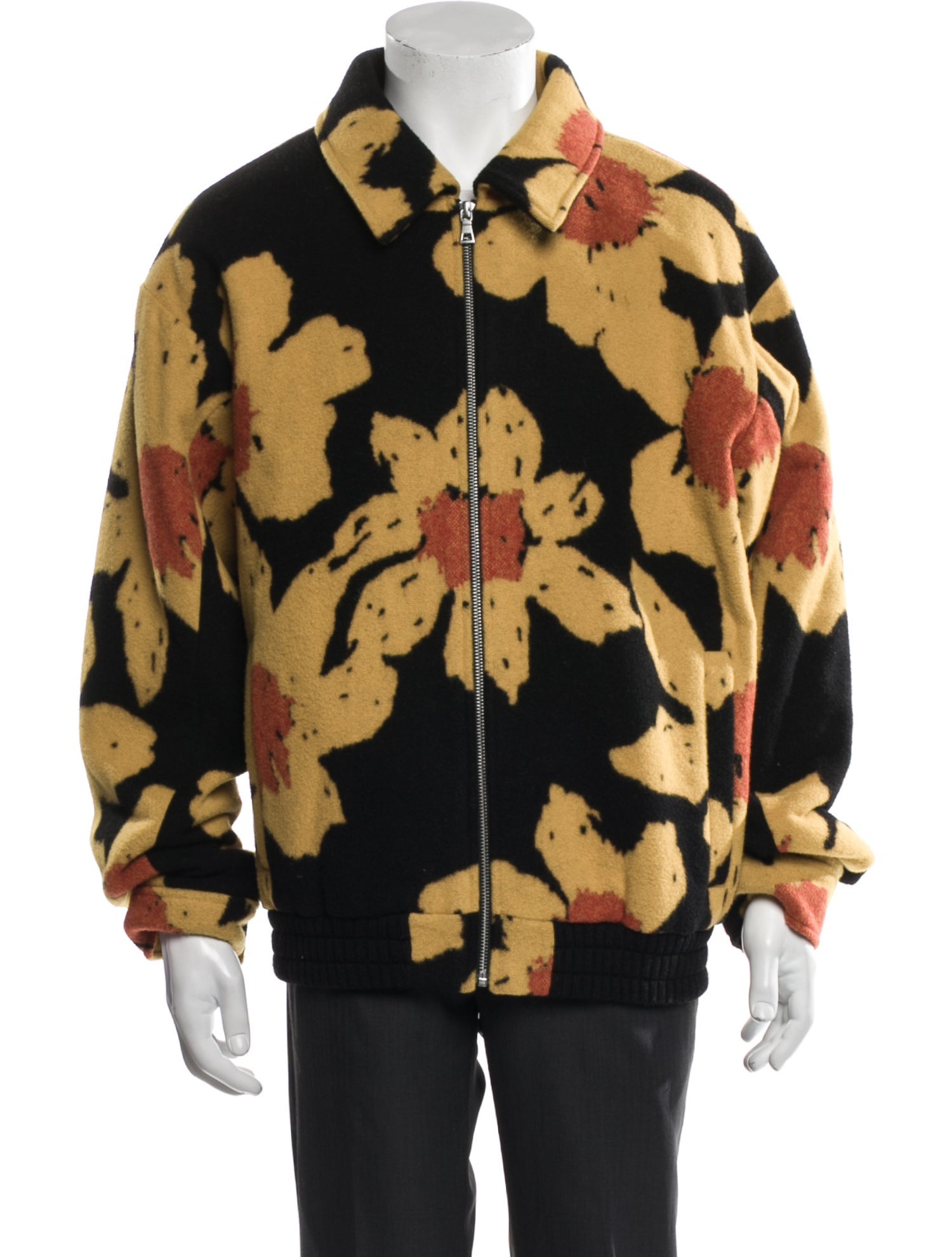 The Elder Statesman Virgin Wool Floral Print Coat