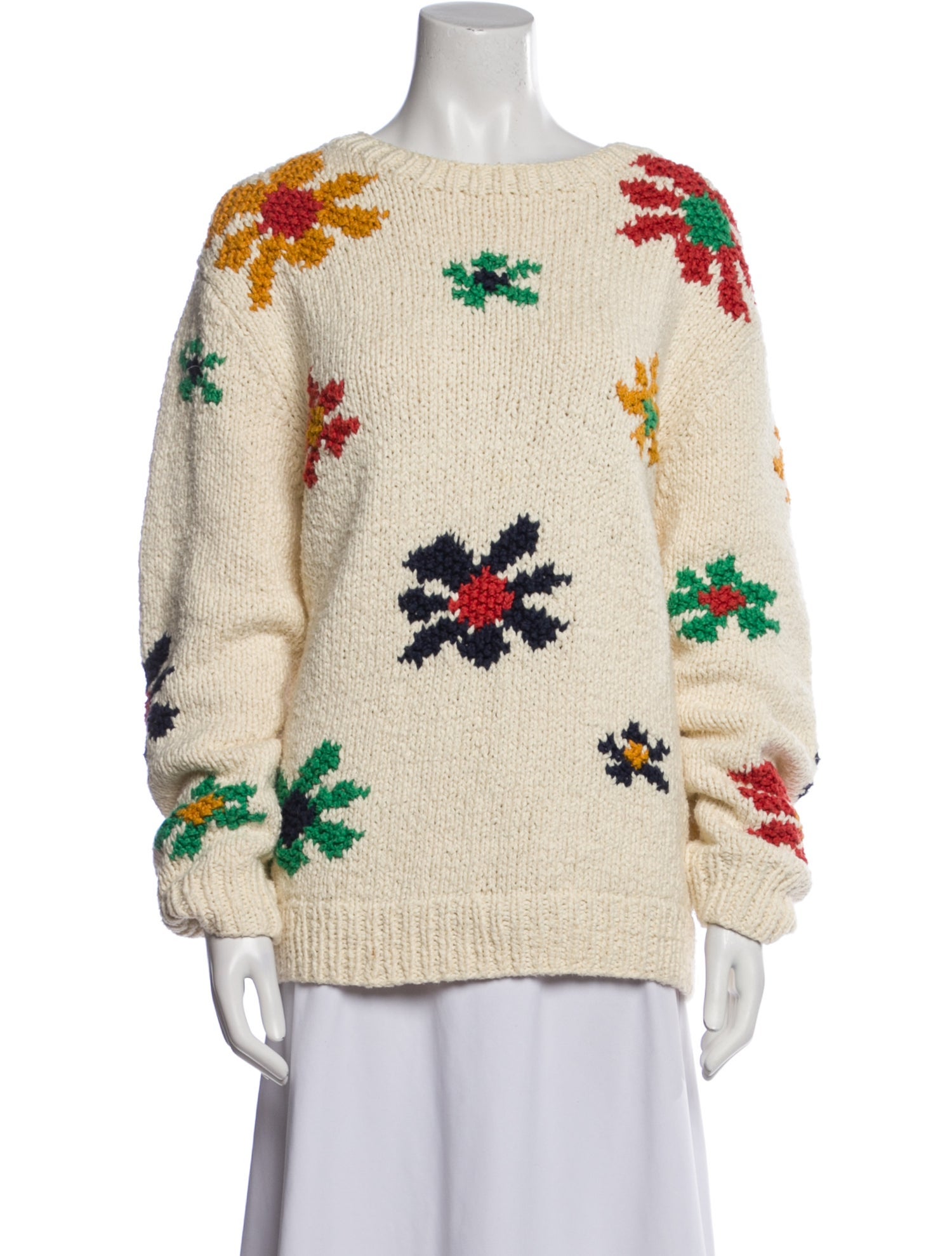 The Elder Statesman Printed Bateau Neckline Sweater
