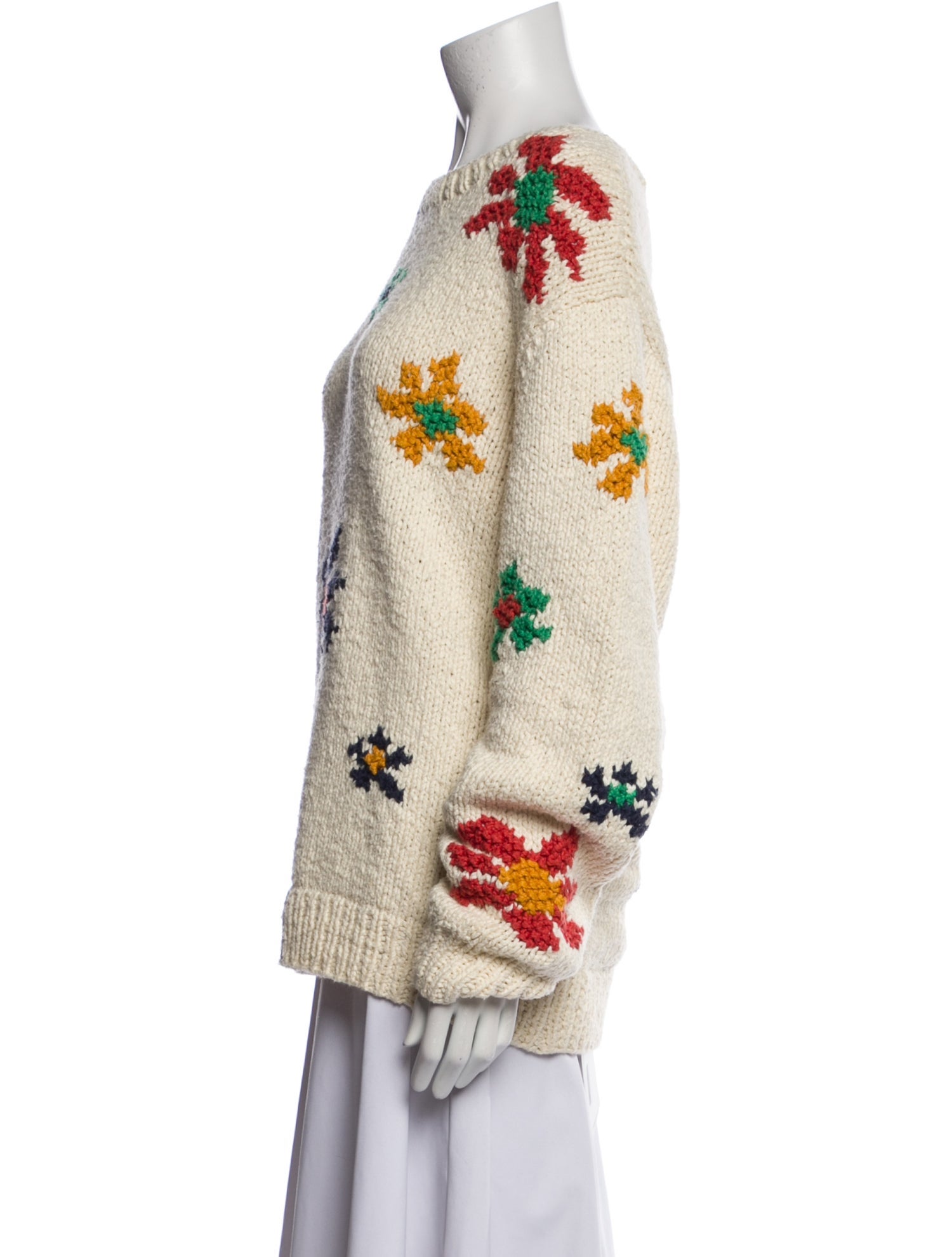 The Elder Statesman Printed Bateau Neckline Sweater