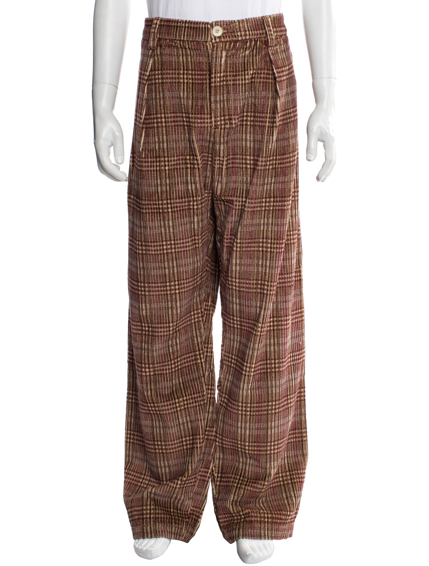 The Elder Statesman Plaid Print Corduroy Pants w/ Tags
