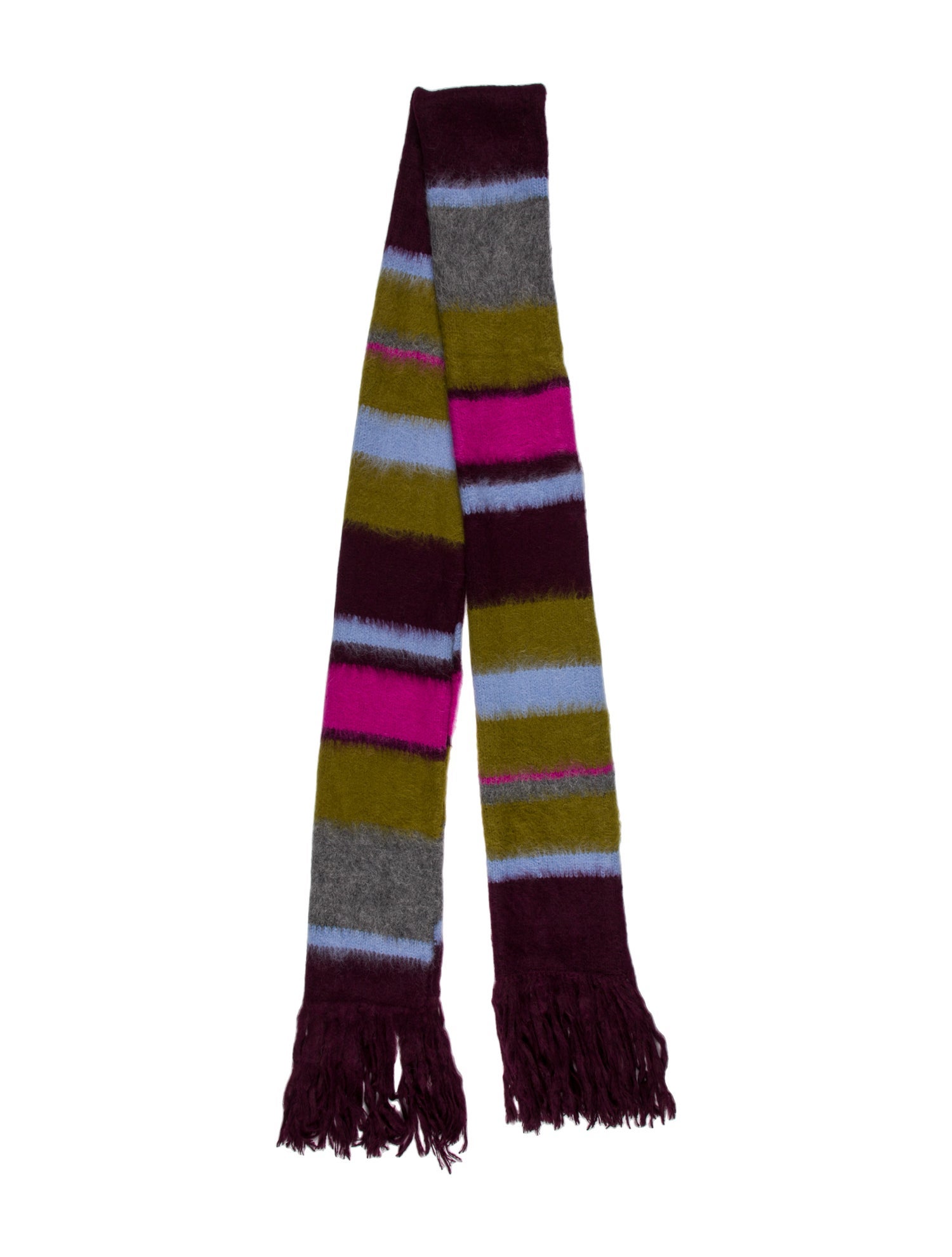 The Elder Statesman Alpaca Striped Scarf w/ Tags