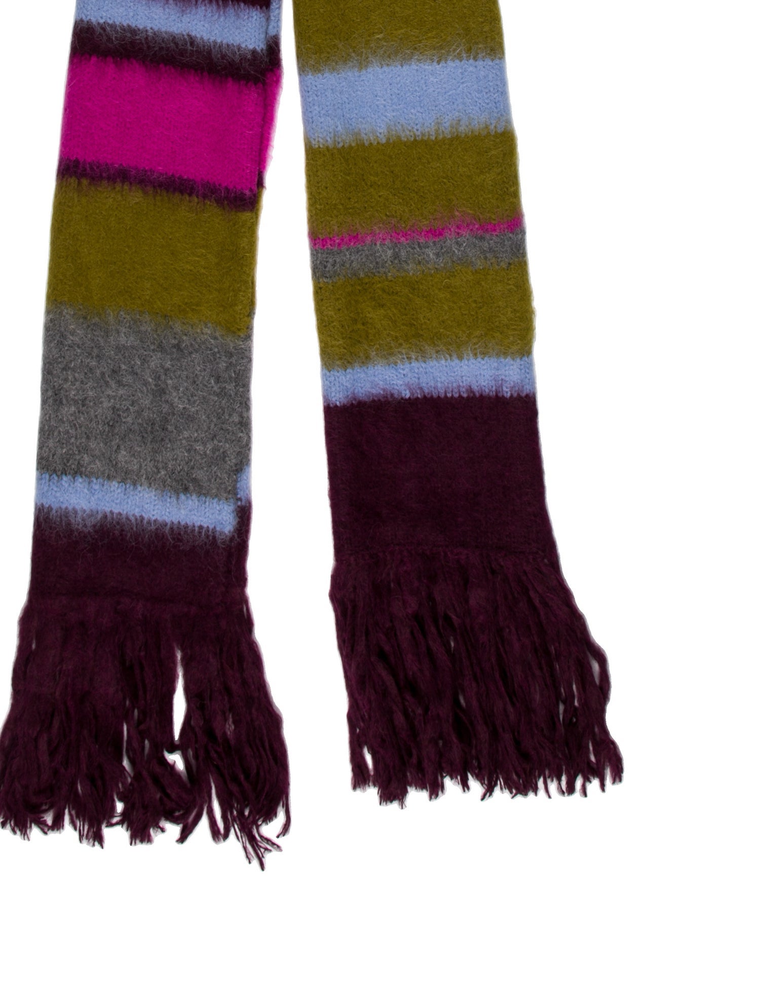 The Elder Statesman Alpaca Striped Scarf w/ Tags