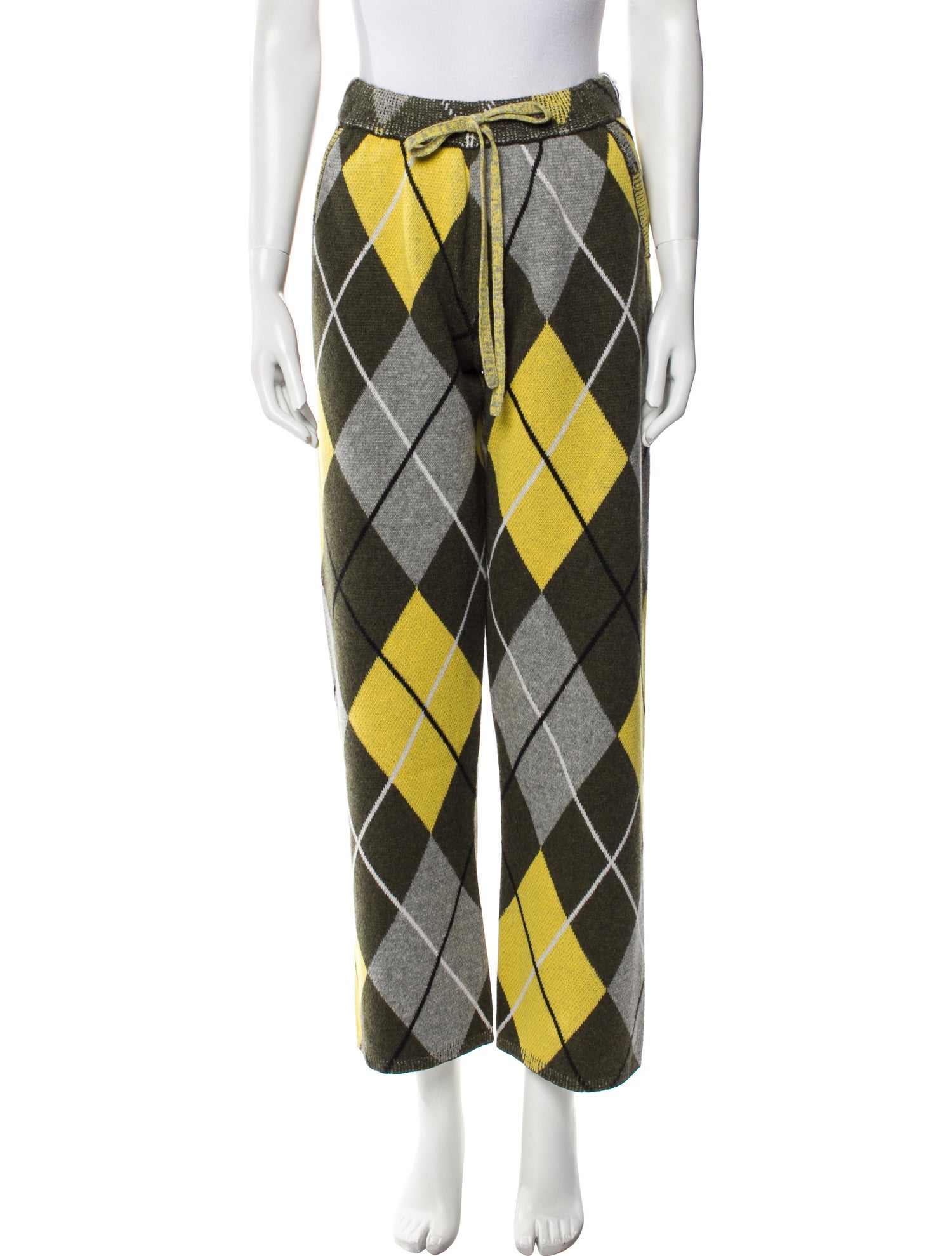 The Elder Statesman Cashmere Plaid Print Sweatpants w/ Tags