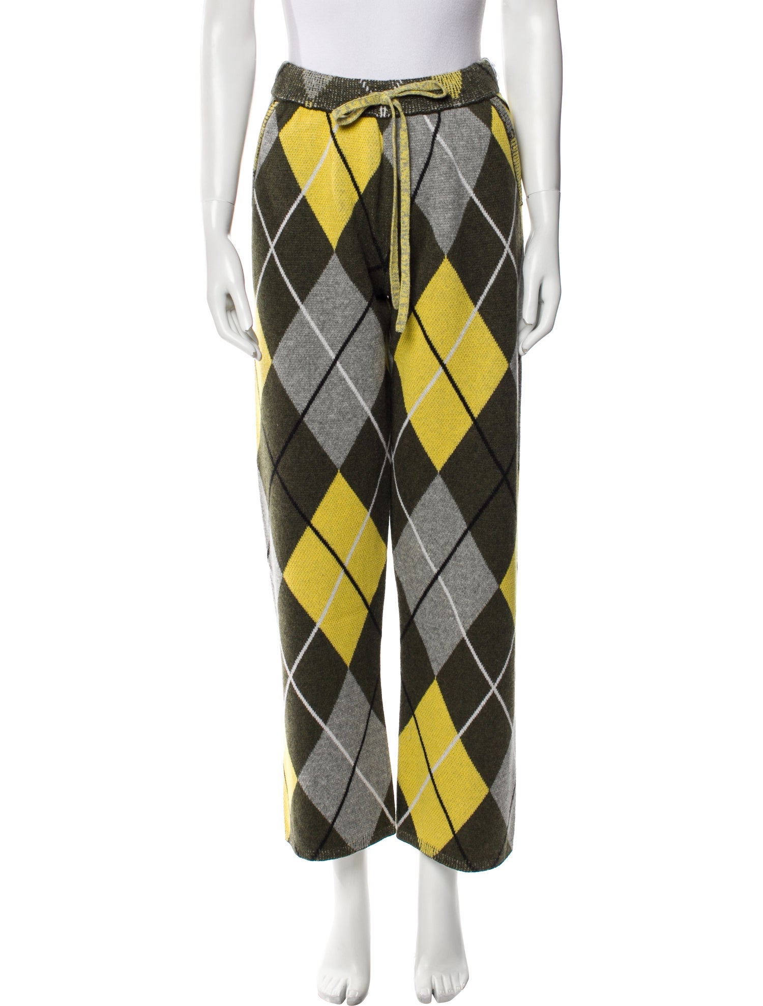 The Elder Statesman Cashmere Plaid Print Sweatpants w/ Tags