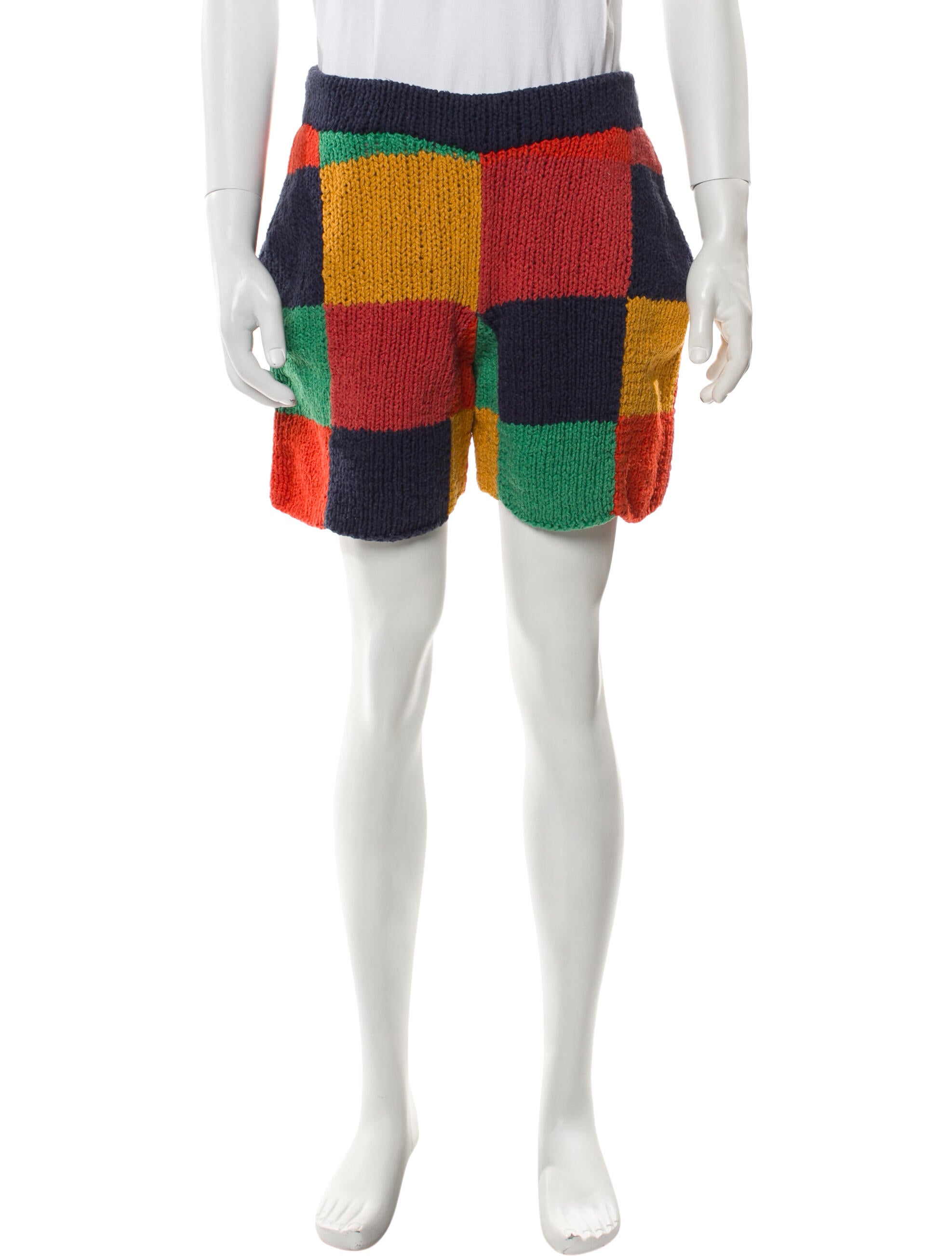 The Elder Statesman Colorblock Pattern Jogger Shorts
