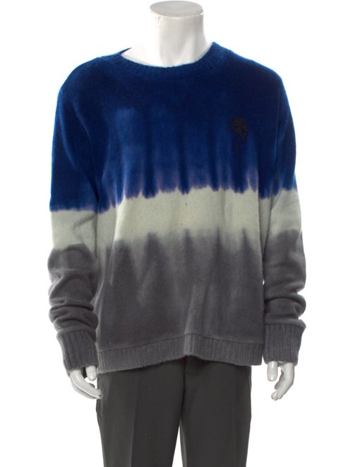 The Elder Statesman Intarsia Dyed Palm Tree Cashmere Pullover