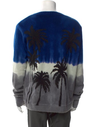 The Elder Statesman Intarsia Dyed Palm Tree Cashmere Pullover