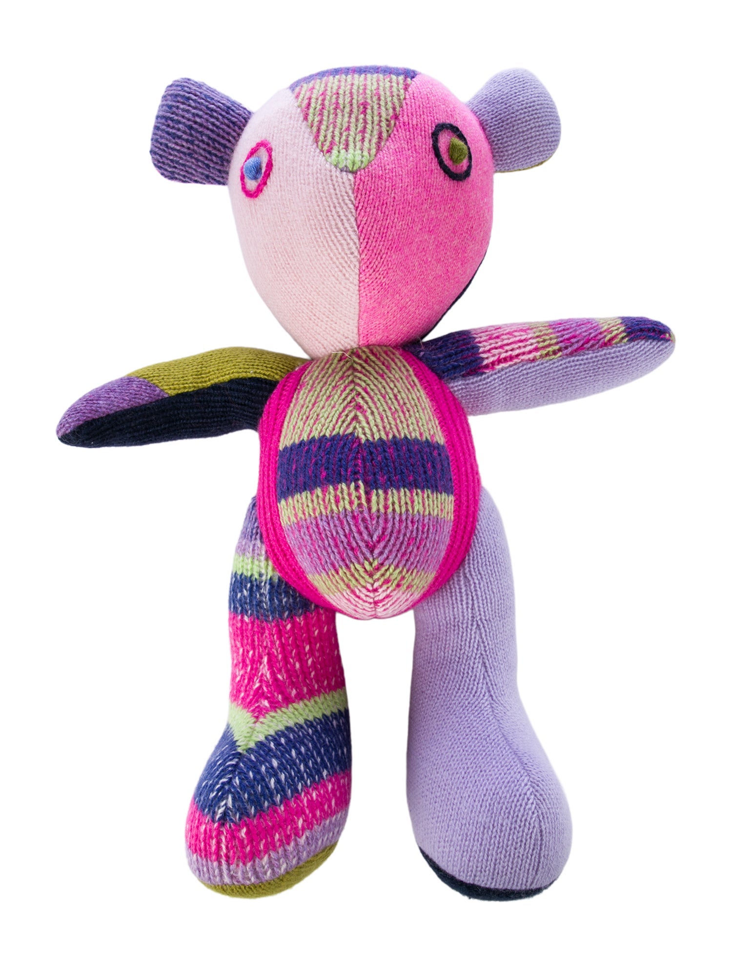 The Elder Statesman Small Patchwork Cashmere Teddy Bear