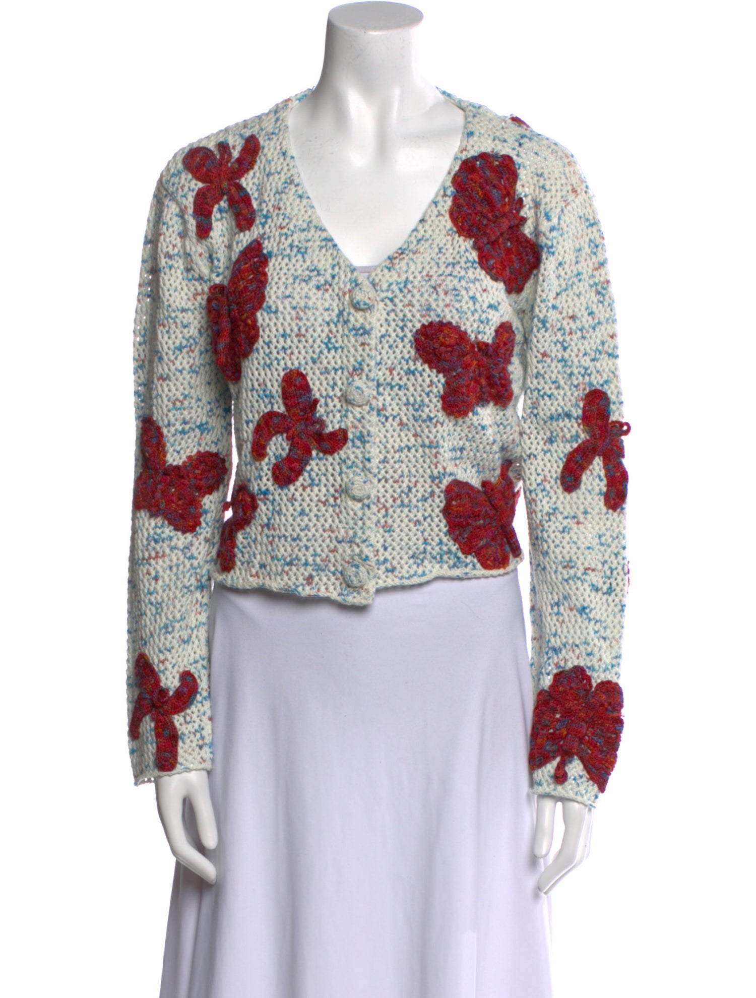 The Elder Statesman Printed V-Neck Sweater