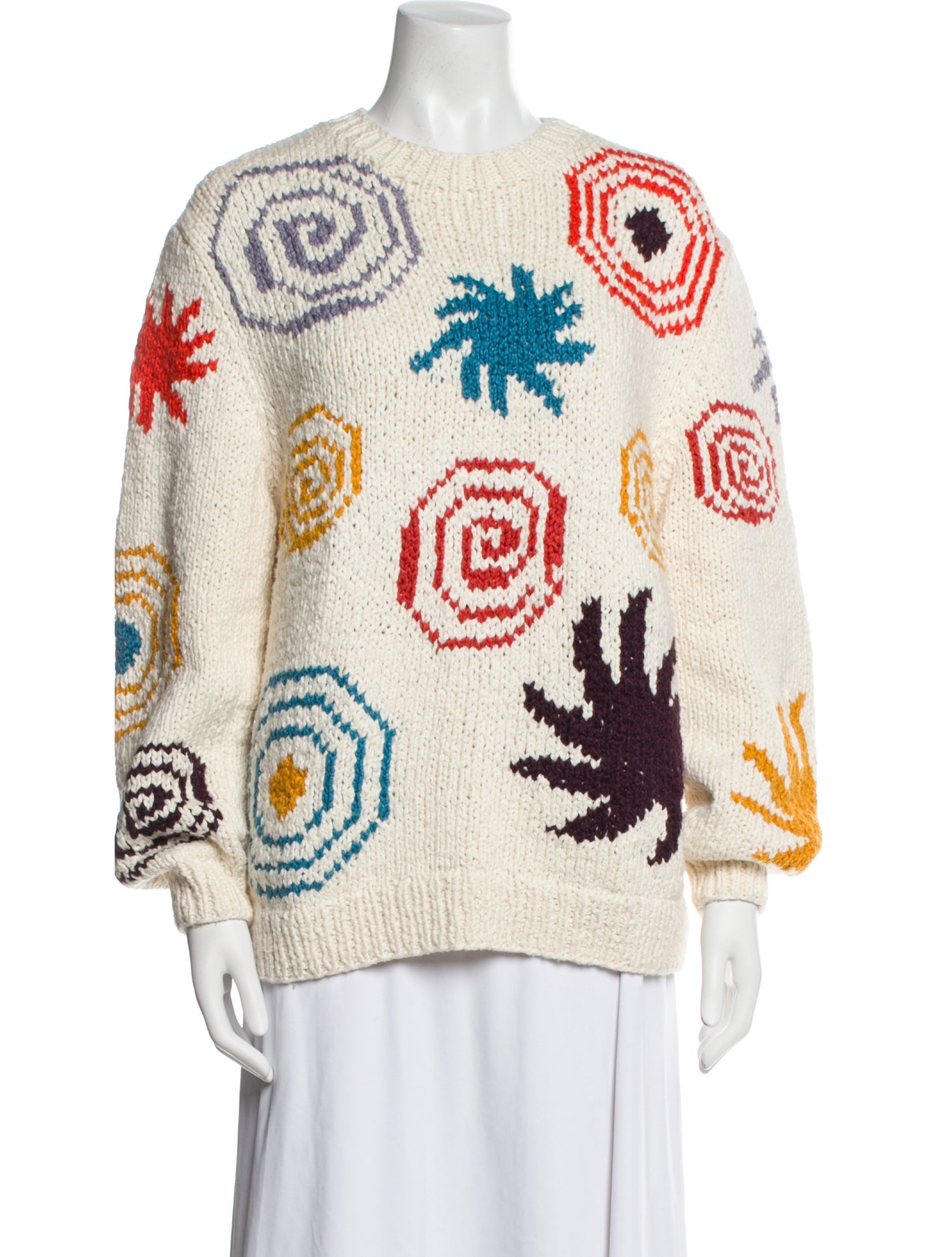 The Elder Statesman Printed Crew Neck Sweater