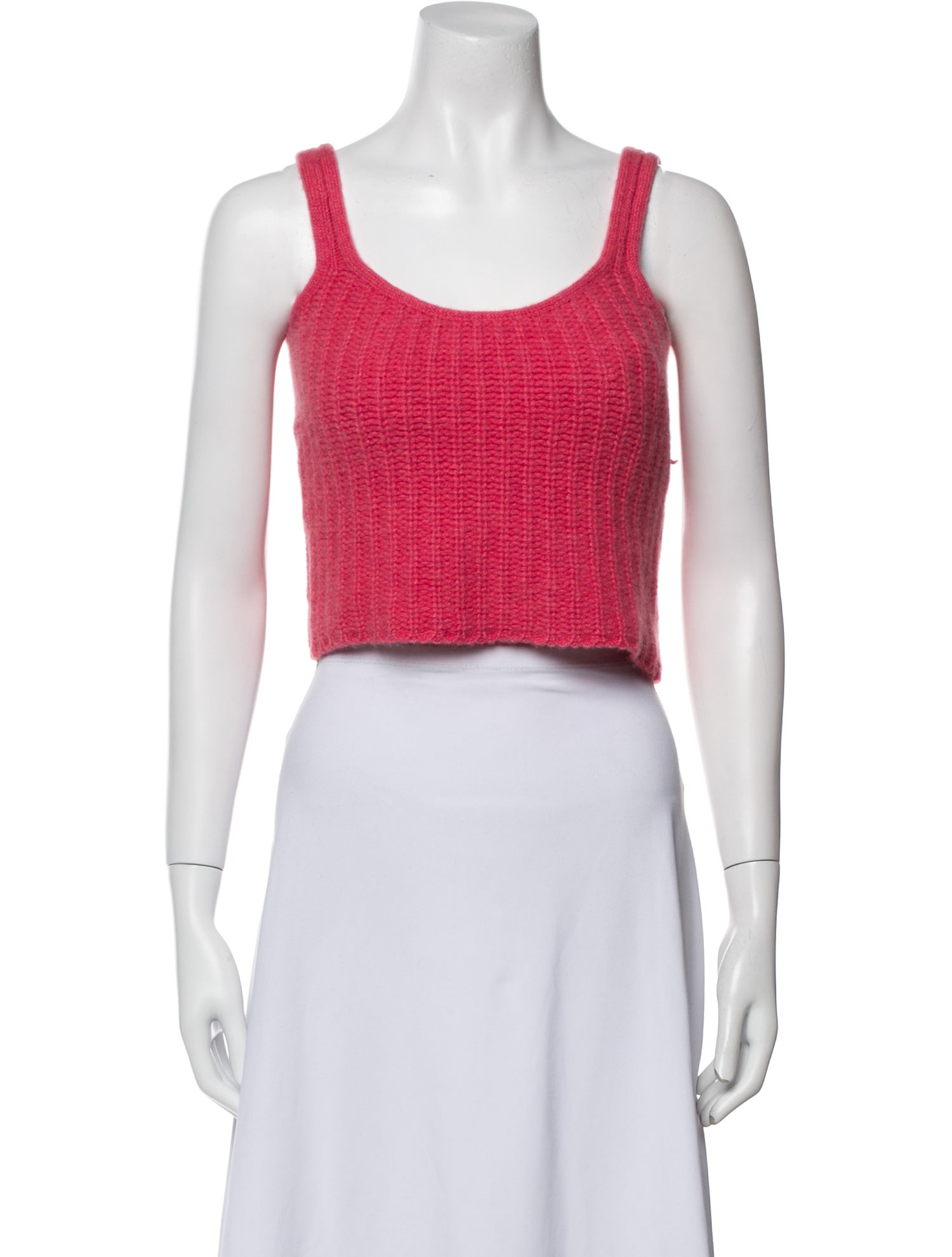 The Elder Statesman Cashmere Scoop Neck Crop Top