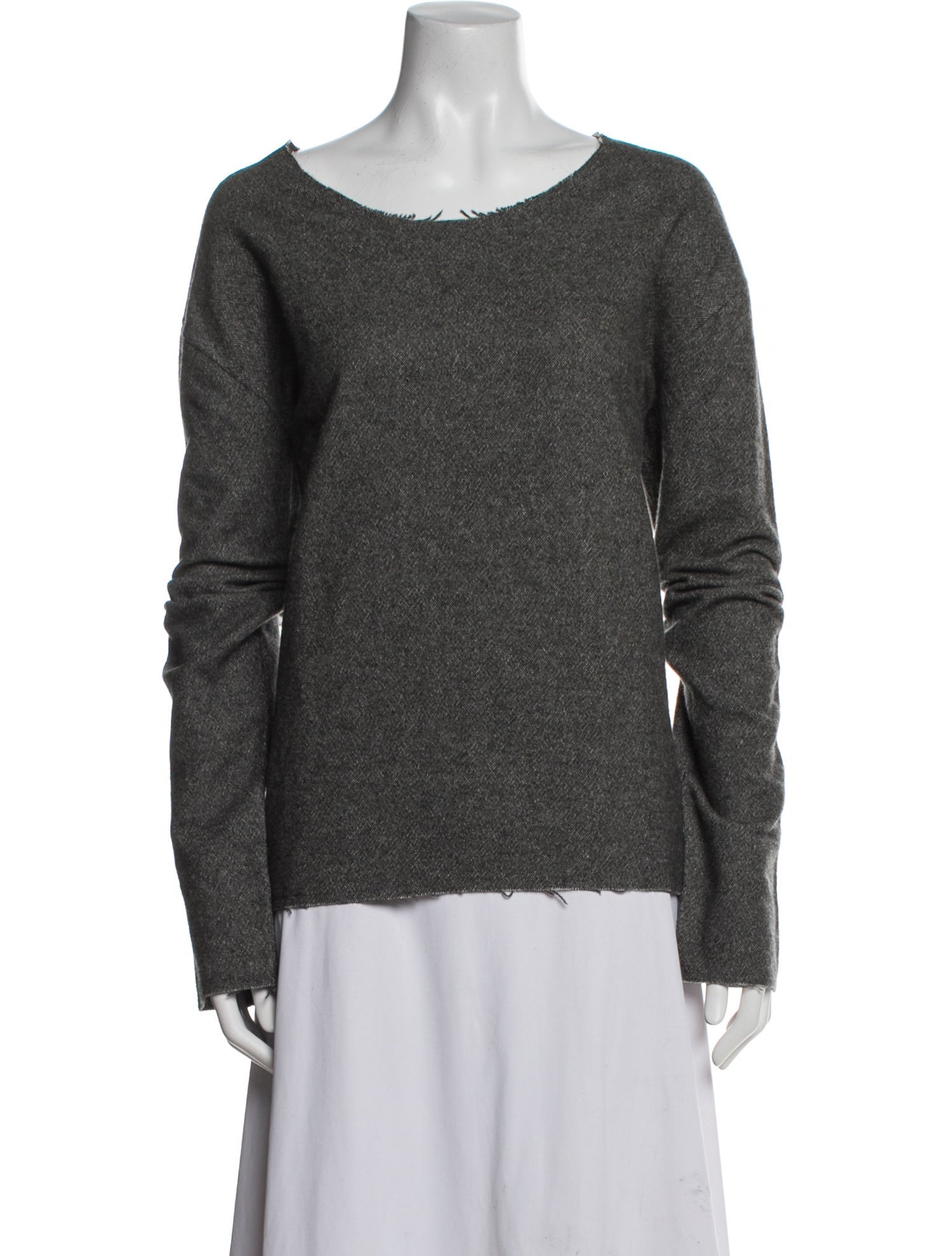 The Elder Statesman Cashmere Bateau Neckline Sweatshirt