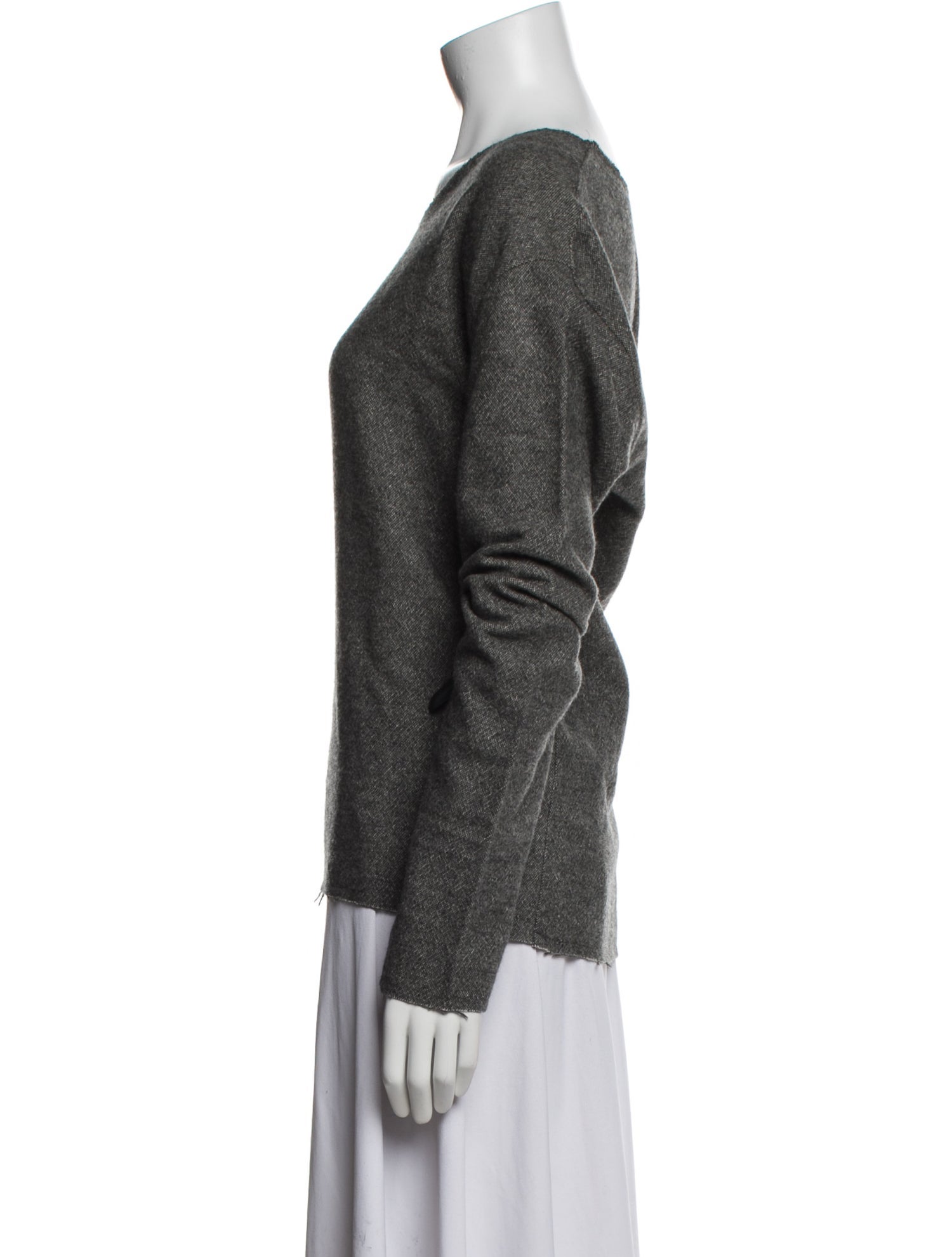 The Elder Statesman Cashmere Bateau Neckline Sweatshirt