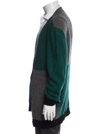 The Elder Statesman Cashmere Colorblock Pattern Cardigan