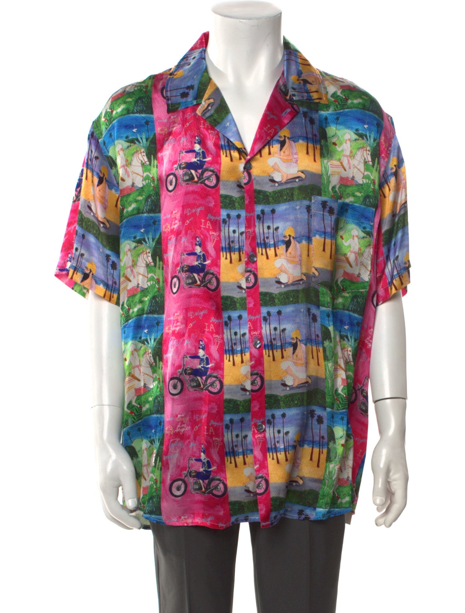 The Elder Statesman Silk Short Sleeve Shirt