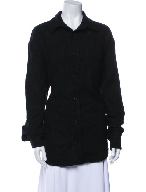 The Elder Statesman Cashmere Long Sleeve Button-Up Top