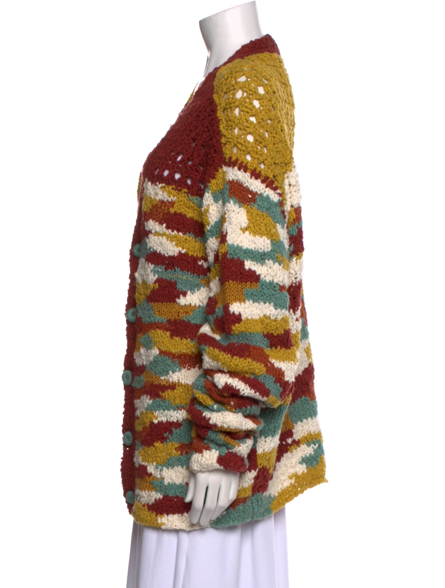 The Elder Statesman Printed V-Neck Sweater