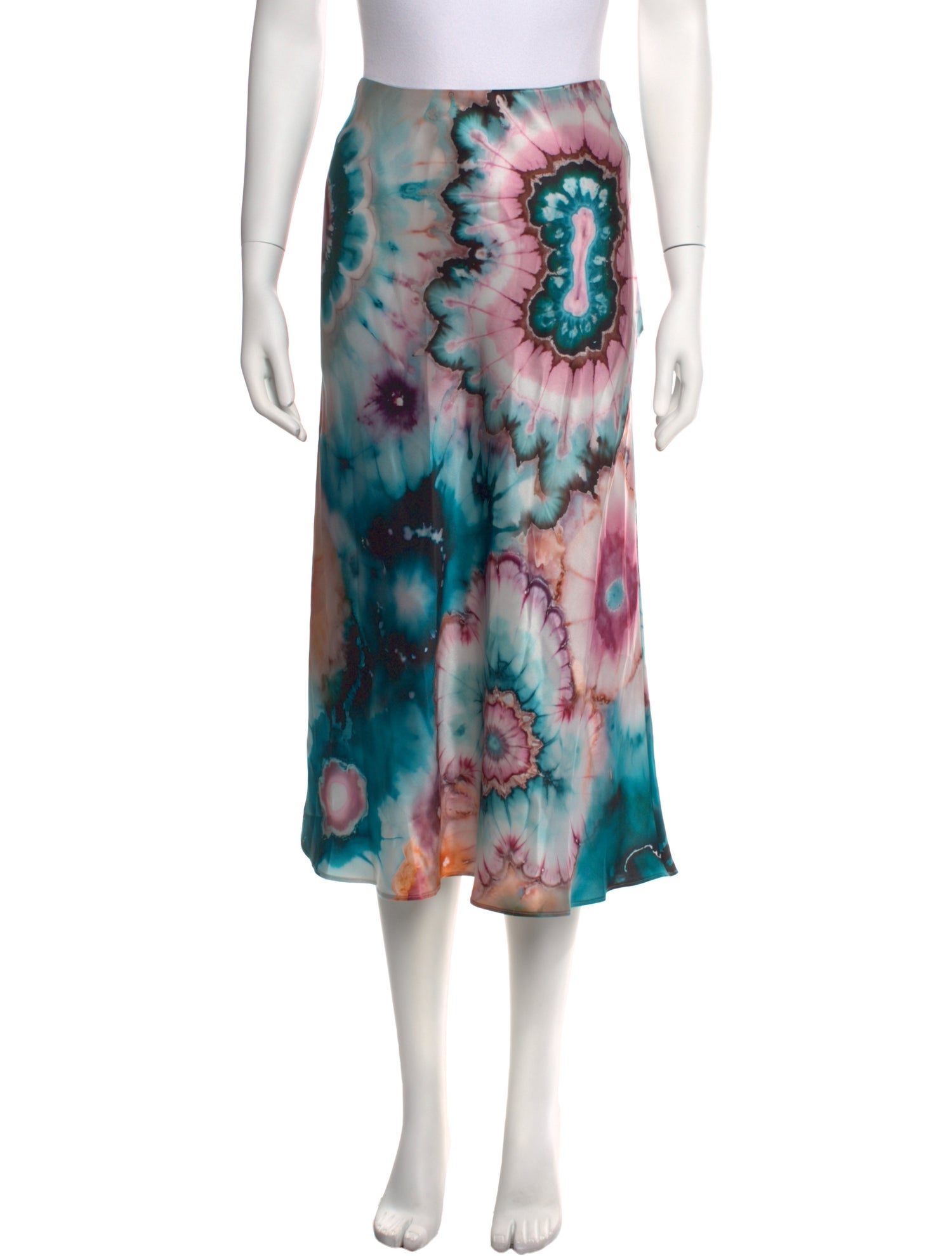 The Elder Statesman Silk Midi Length Skirt