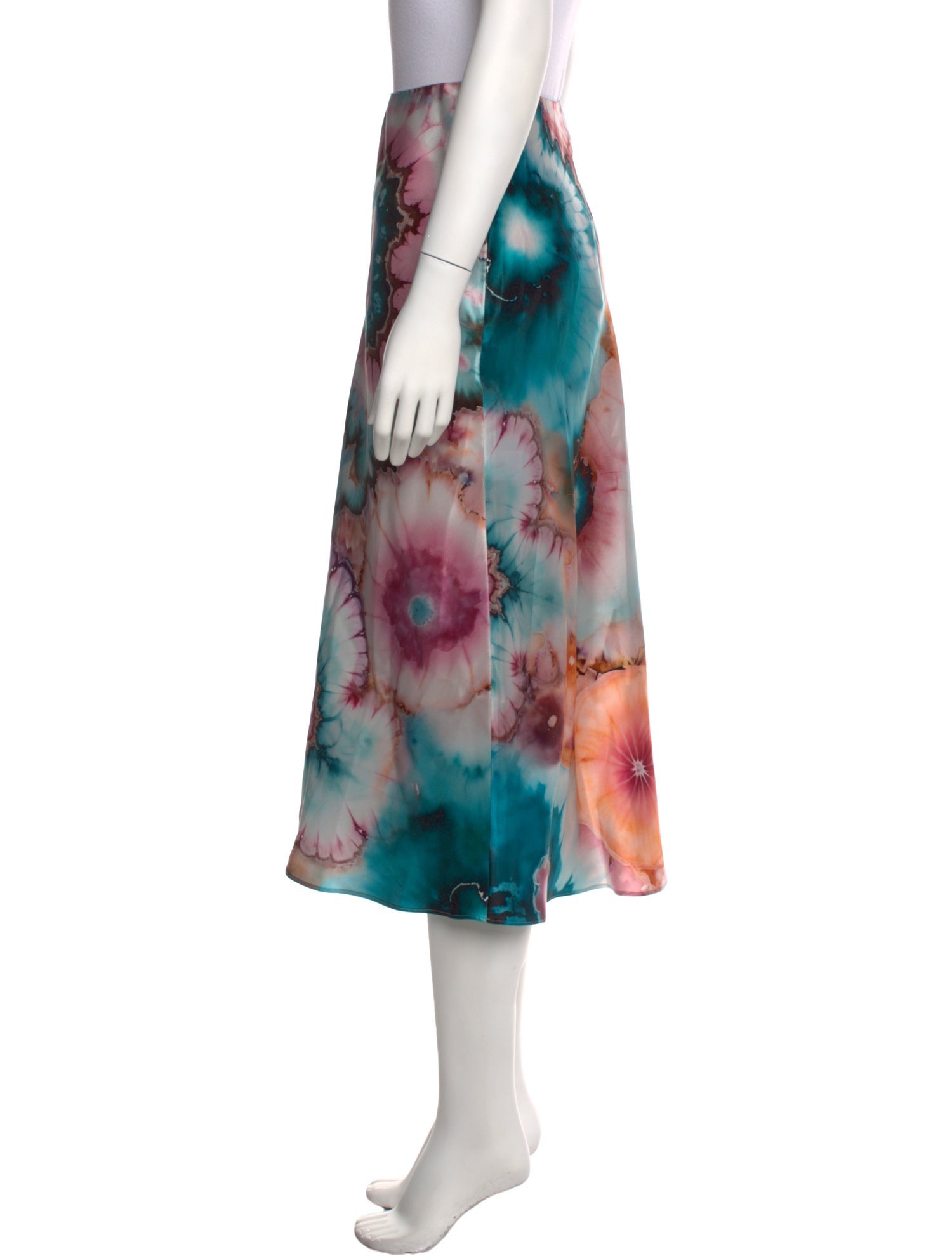 The Elder Statesman Silk Midi Length Skirt