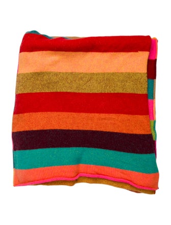 The Elder Statesman Striped Super Soft Cashmere Throw Blanket