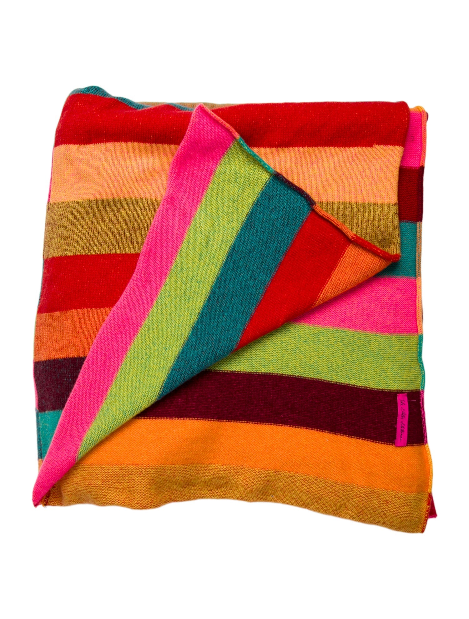 The Elder Statesman Striped Super Soft Cashmere Throw Blanket