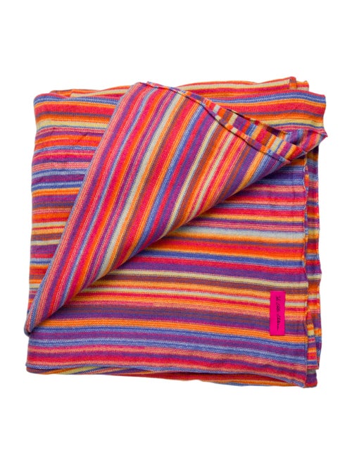 The Elder Statesman Striped Throw Blanket