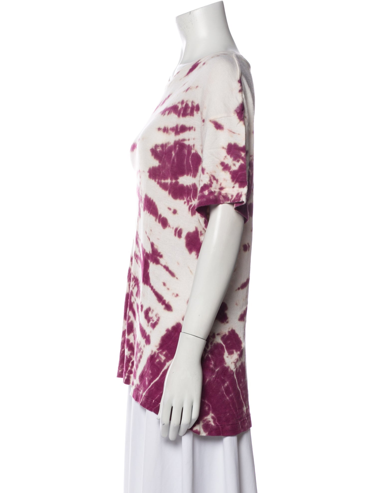 The Elder Statesman Tie-Dye Print Bateau Neckline T-Shirt