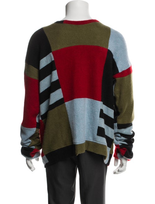 The Elder Statesman Cashmere Colorblock Pattern Pullover