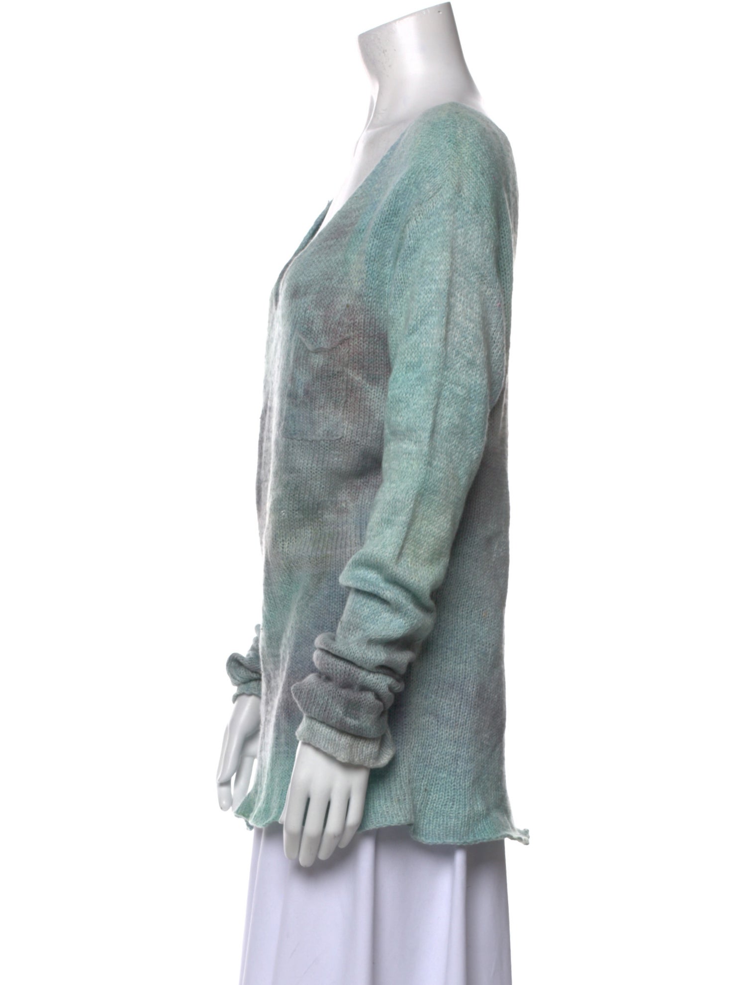 The Elder Statesman Tie-Dye Print V-Neck Sweatshirt