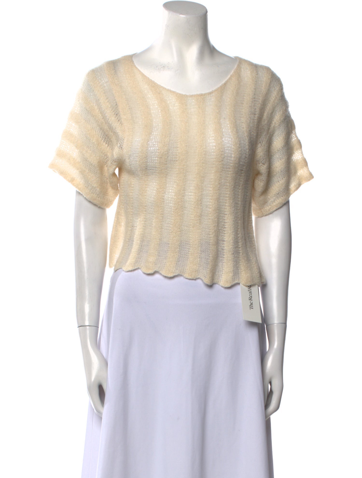 The Elder Statesman Silk Scoop Neck Crop Top